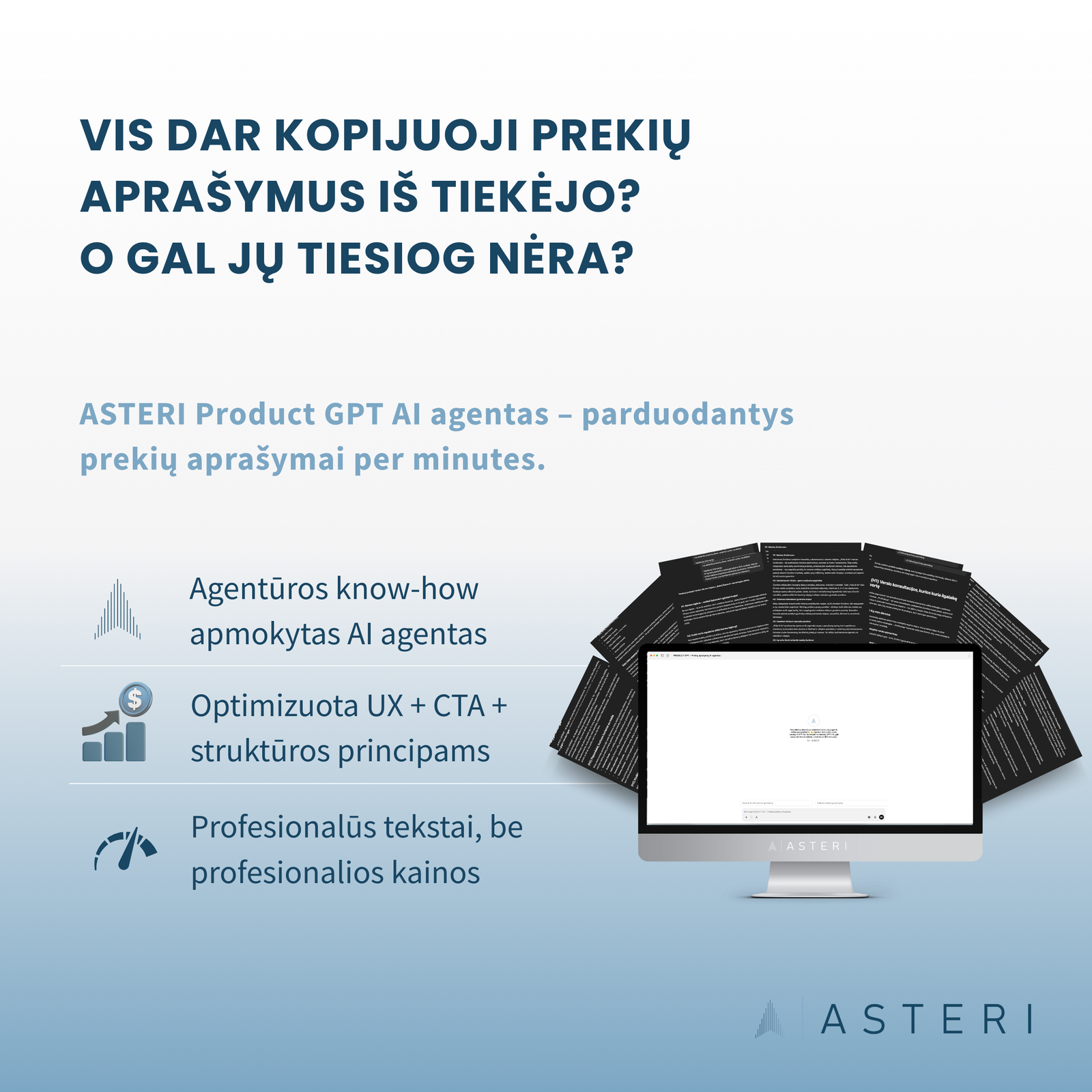 Product GPT prekių aprašymų AI agentas